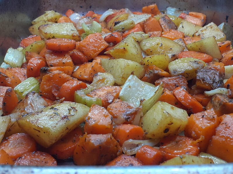 Roasted Vegetables in Bacon Grease