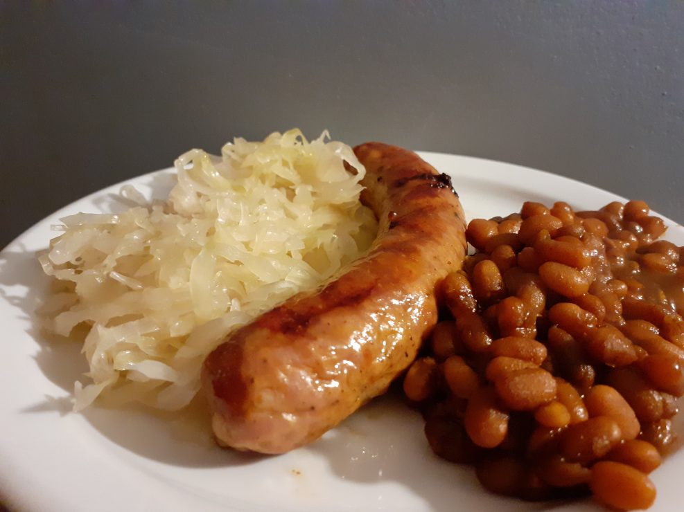 Sausage Sauerkraut and Beans