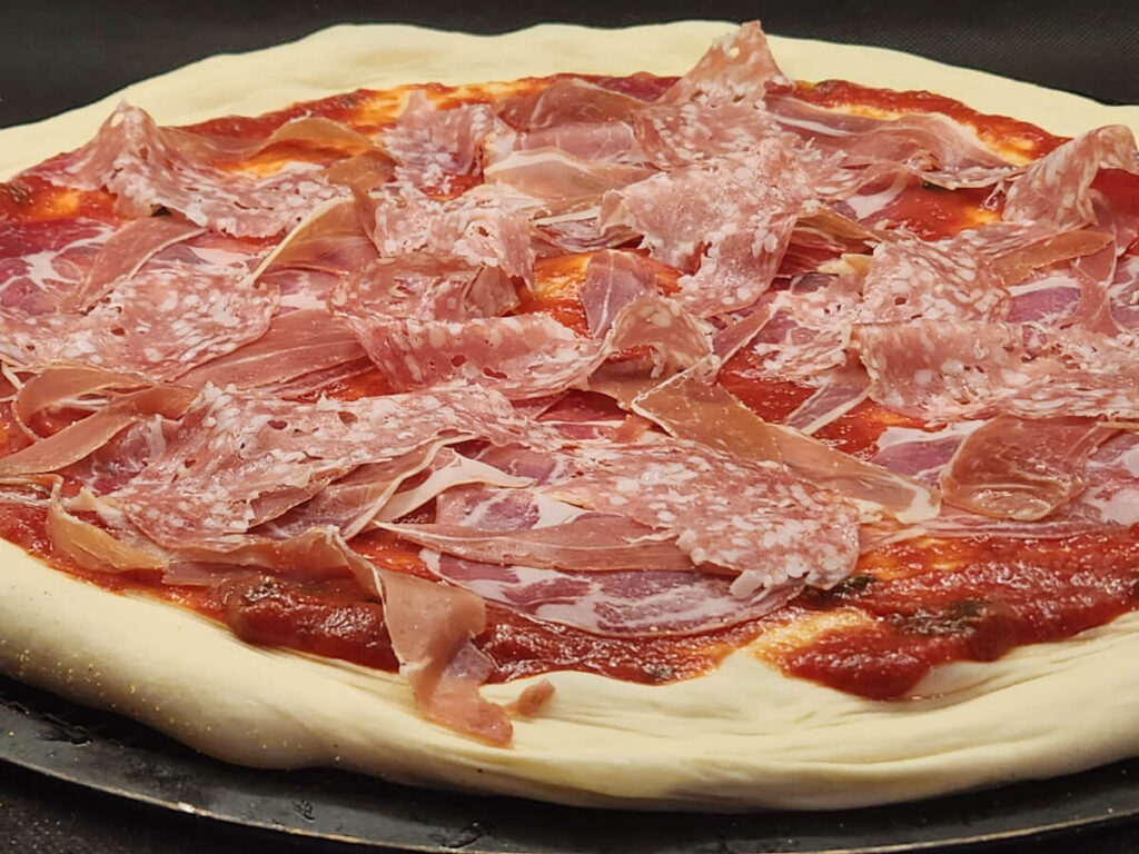 JAHZKITCHEN Pizza topped with Italian Deli Meats