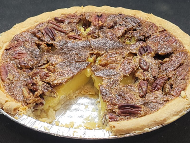 Pecan Pie with a slice removed