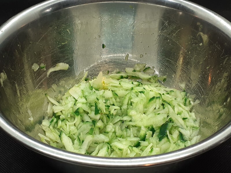 1 Cucumber seeds removed grated and salted