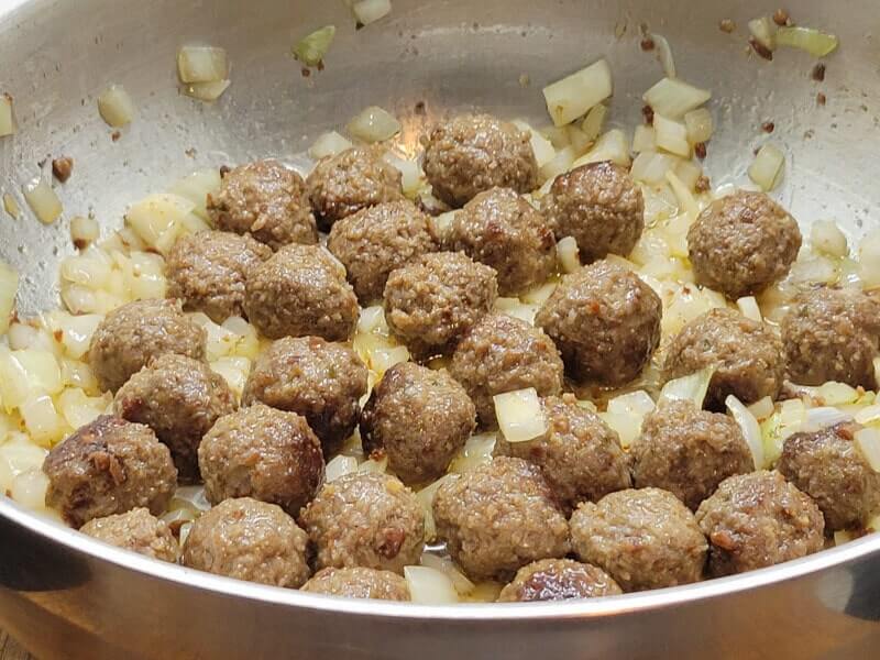 Gluten Free Fraser farm Meatballs & Onions