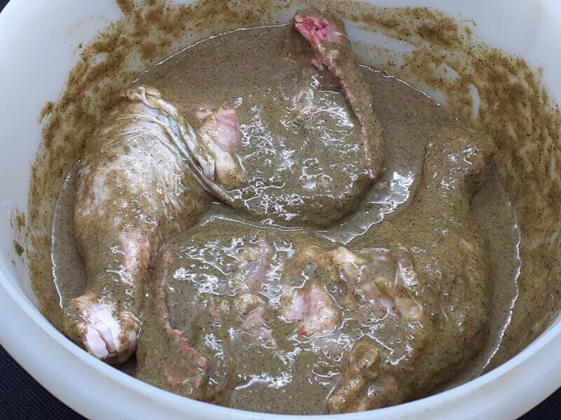 Marinating Jerk Chicken