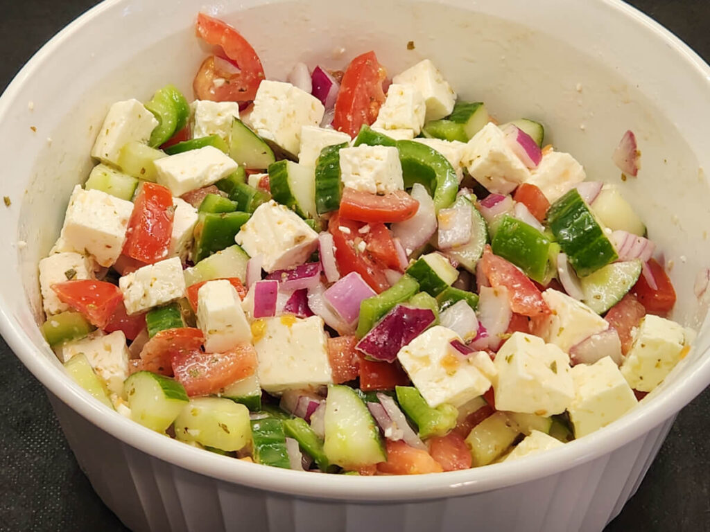 JAHZKITCHEN Greek Salad with Ladolemono Vingar and Sugar