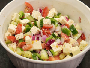 JAHZKITCHEN Greek Salad with Ladolemono Vingar and Sugar