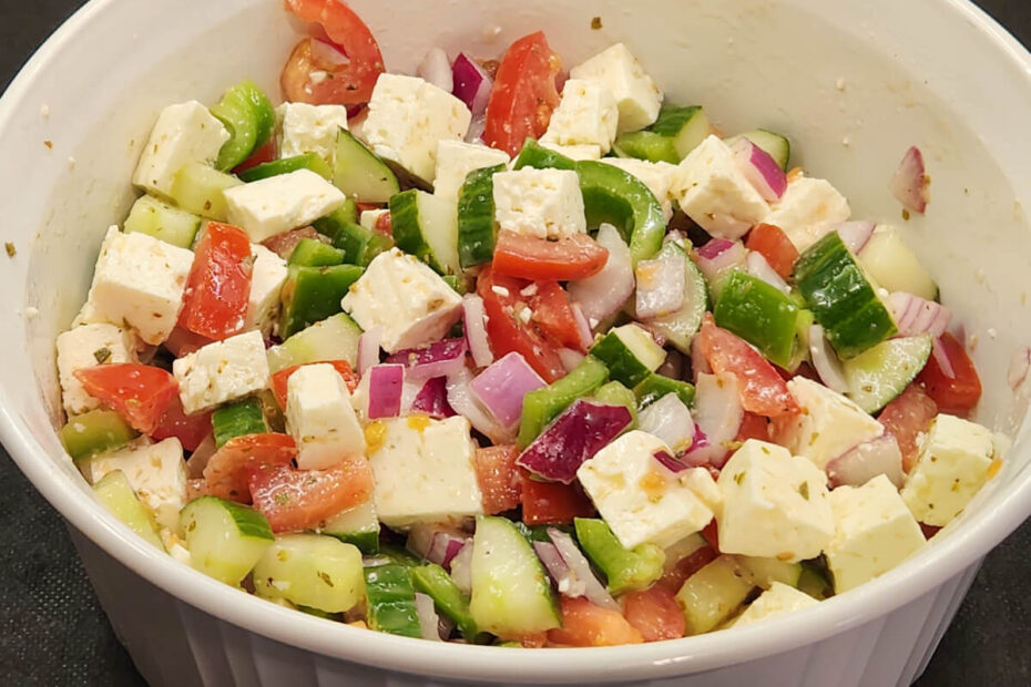 JAHZKITCHEN Greek Salad with Ladolemono Vingar and Sugar