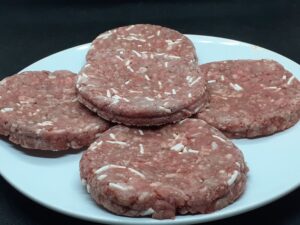 90 g beef patties with Beef Suet