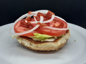 Crown with Mayo, Lettuce, Tomatoes, Onions, Ketchup