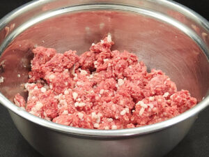 Lean Ground Beef and minced Lamb Fat
