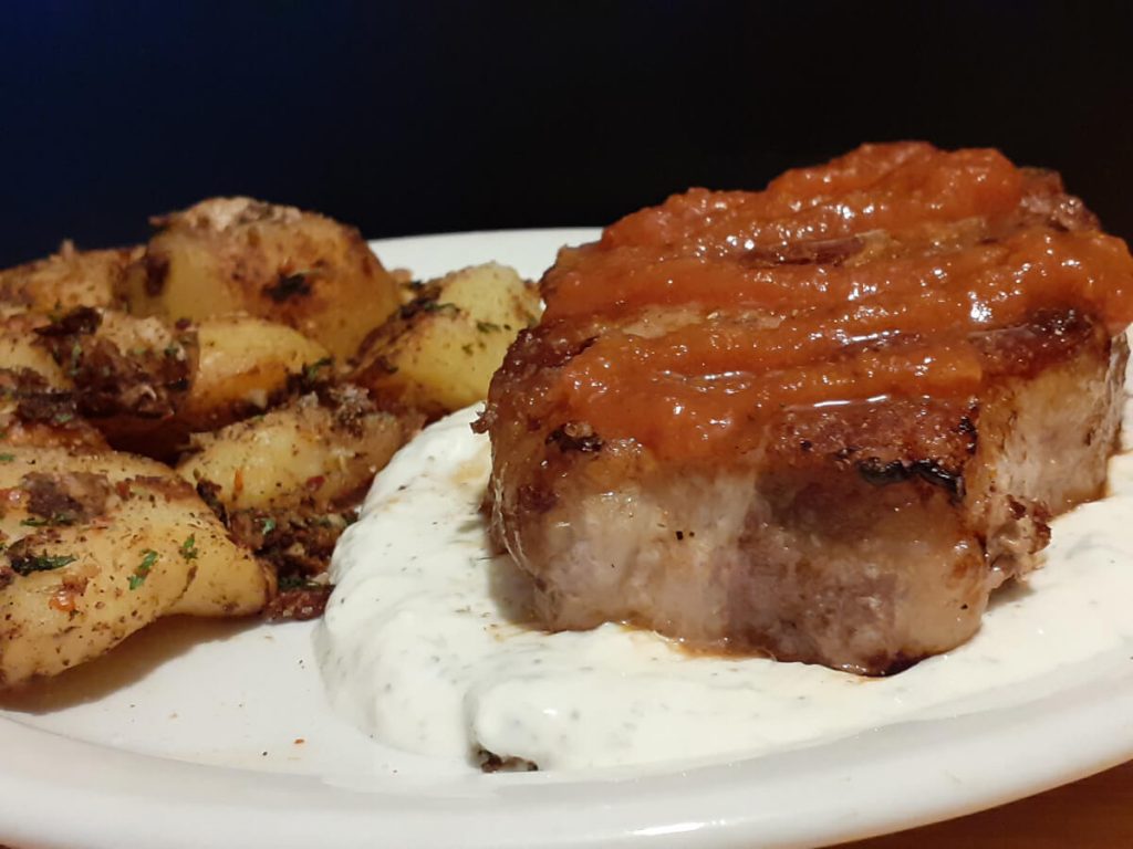 Greek Pork Chops with Tzatziki