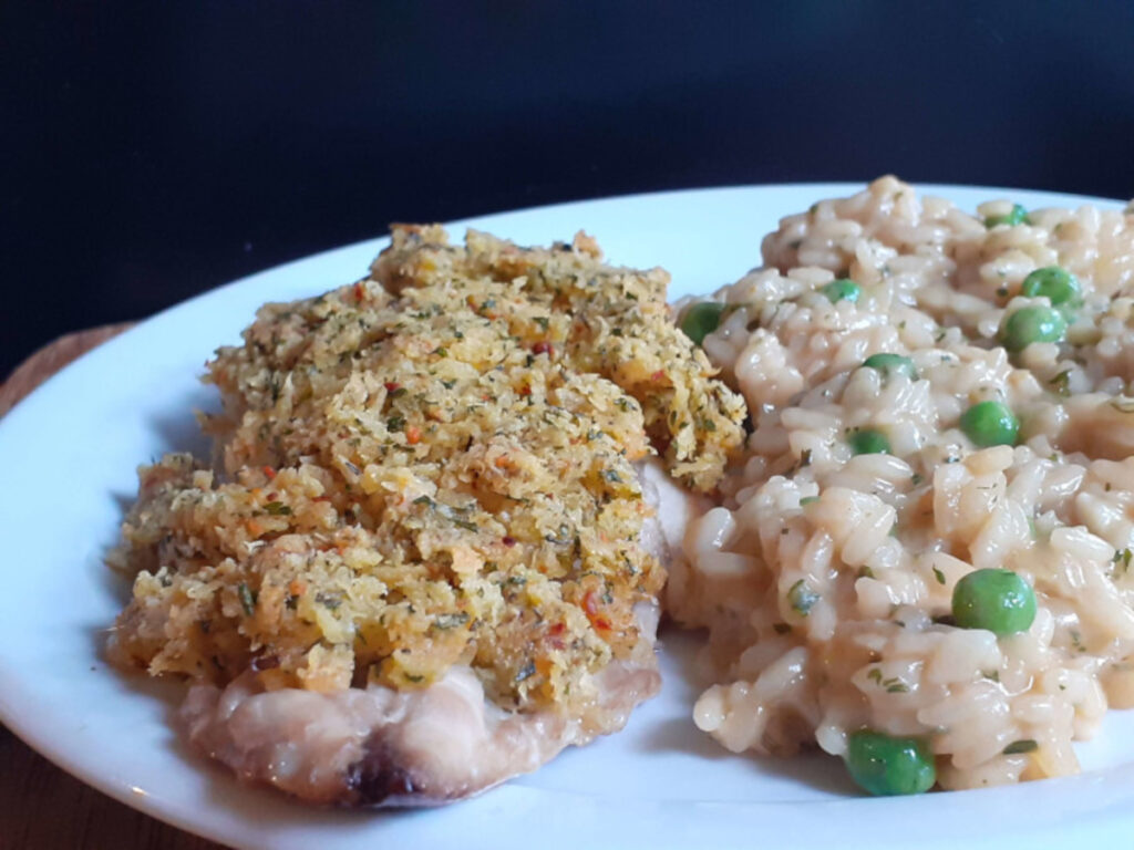 JAHZKITCHEN Baked Crusted Mackerel with Shrimp Risotto