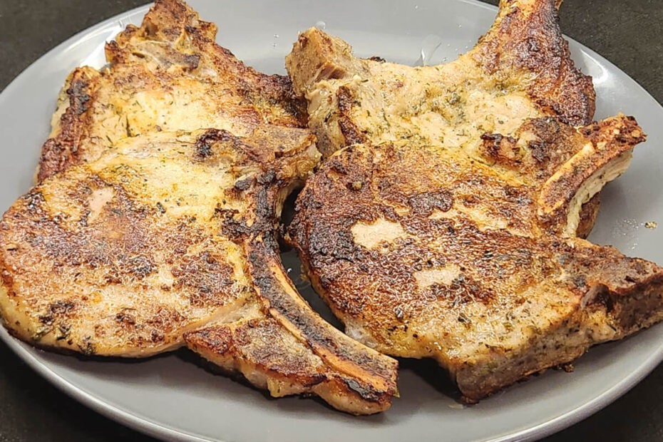 JAHZKITCHEN Greek Pork Chops Reverse Seared