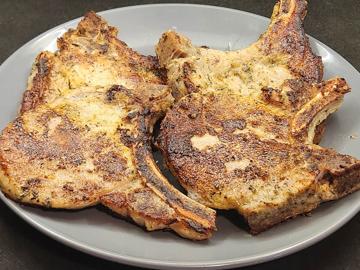 JAHZKITCHEN Greek Pork Chops Reverse Seared