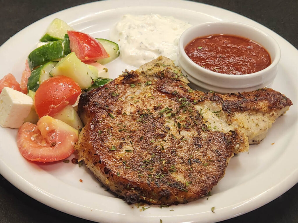 JAHZKITCHEN Greek Pork Chops & Salad