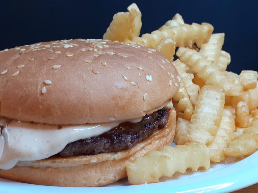 Smokey Red Relish Burger with Fries