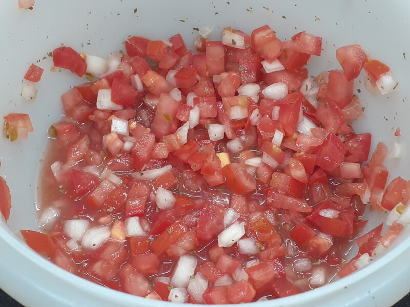 Pico De Gallo with a small amount of Dried Cilantro