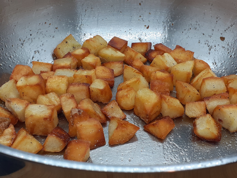 20 Minute Hash Browns, grease drained and Salt & Pepper