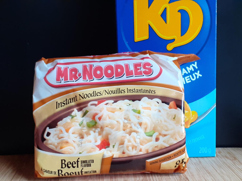 Kraft Dinner and Mr Noodles