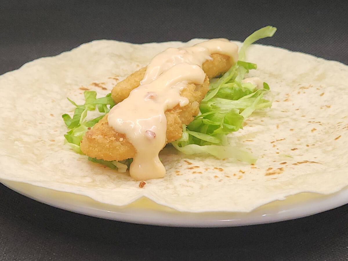 Sweet Thai Chicken Finger Wrap open face