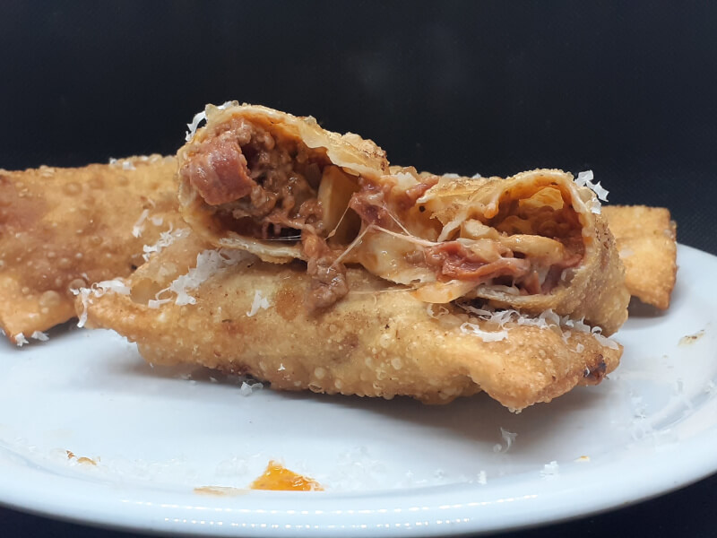 Hot Pulled apart Pizza Egg Rolls