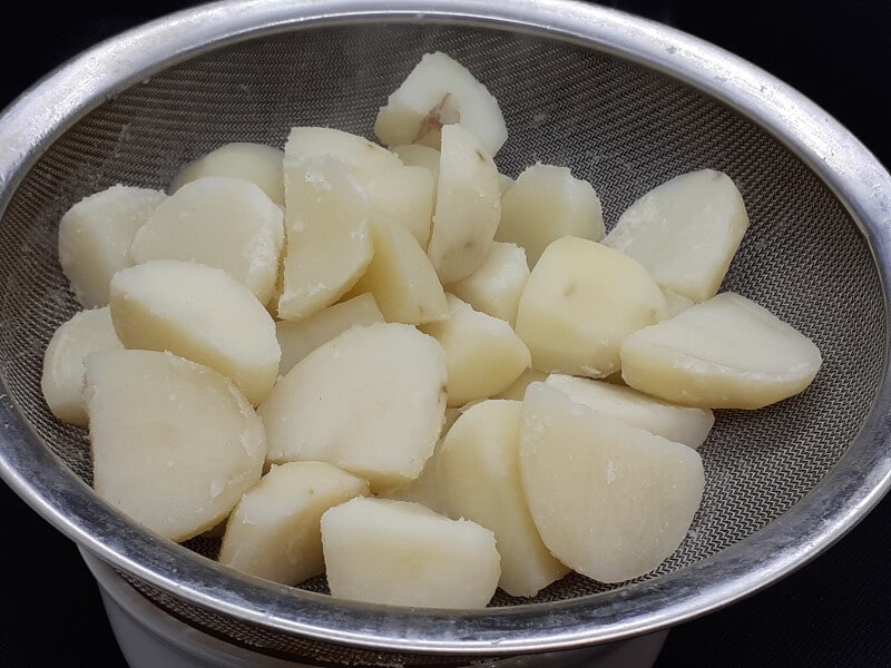 Air Drying Potatoes Boiled in Baking Soda