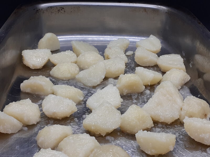 Air Drying Potatoes Boiled in Baking Soda