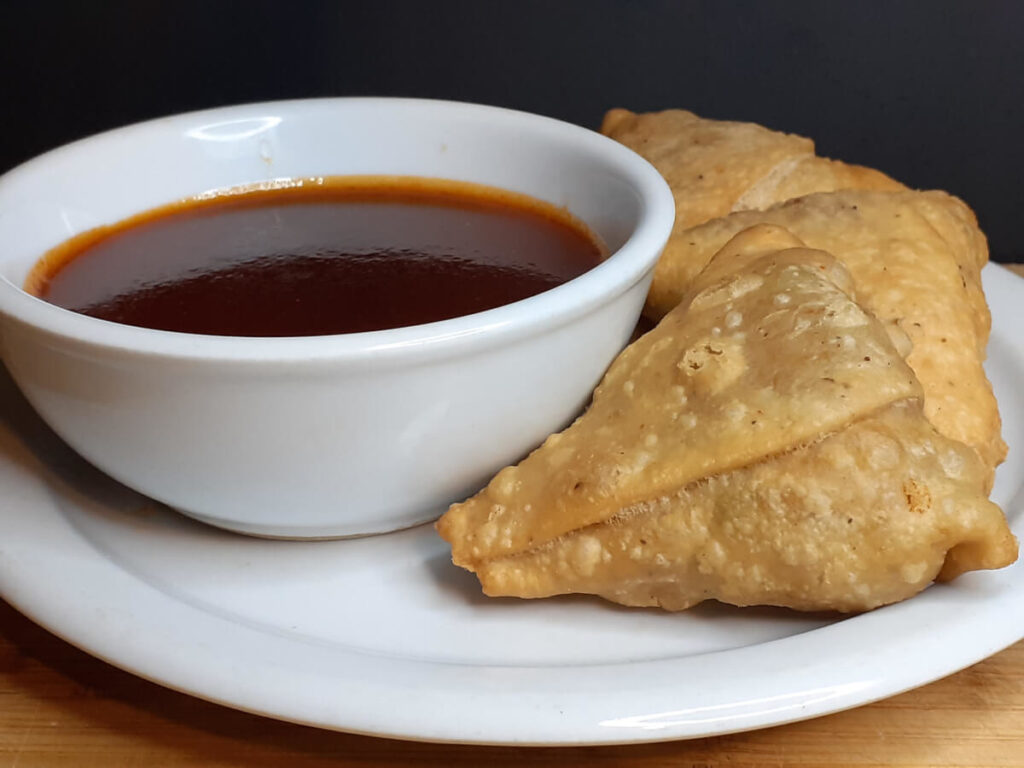 JAHZKITCHEN Indian Potato Samosas with Dipping Sauce