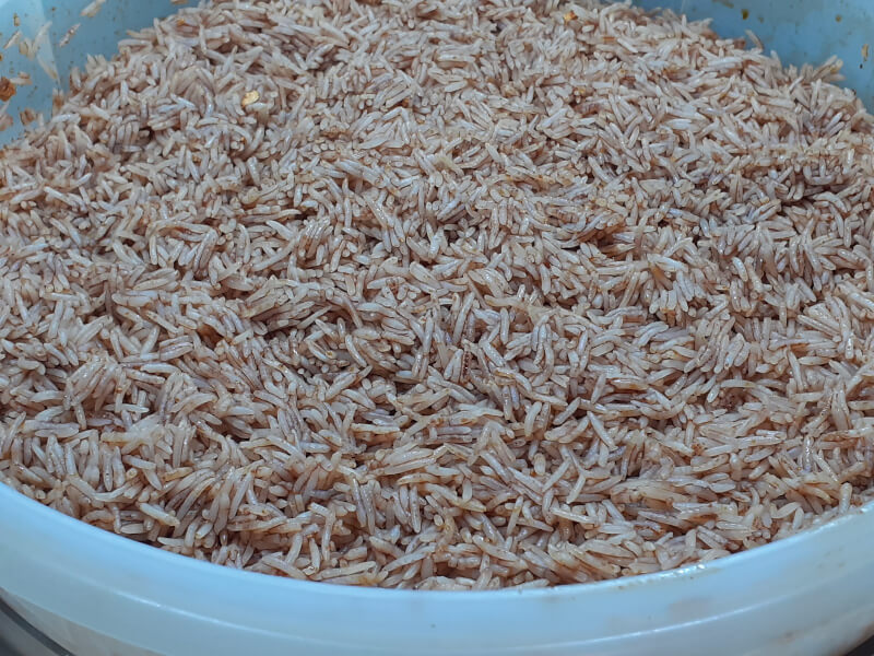 Rehydrated and Seasoned Day Old Rice