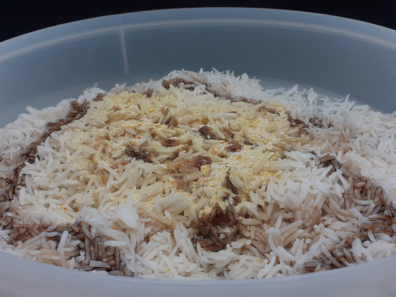 Rehydrating and Vegeta Fried Rice Seasoning