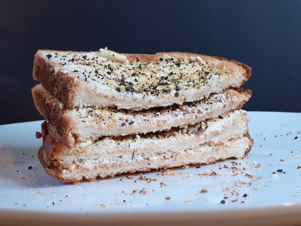 Everything Bagel Toast with Herb & Garlic Cream Cheese