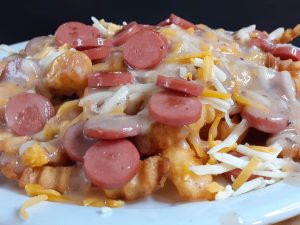 Hot Dog Poutine Sliced
