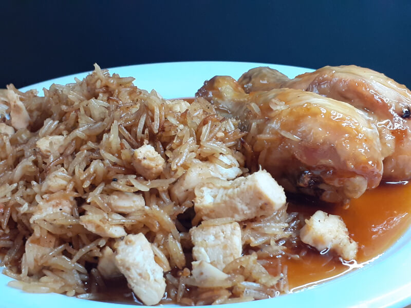 Deep Fried Honey Garlic Chicken with Chicken Fried Rice