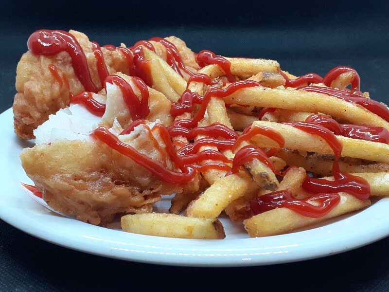 Fish & Chips with Ketchup