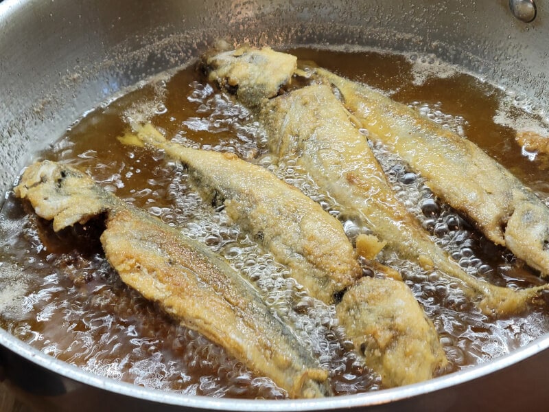 Pan Frying Breaded Mackerel