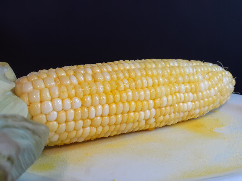 Oven Baked Corn on the Cob Seasoned with Butter Popcorn Seasoning