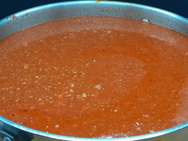 Bolognese Sauce Start of Simmer
