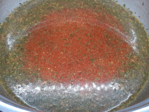 Chourico Rice Bake Liquids