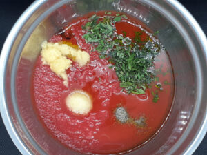 Passata Pizza Sauce Ingredients Top View