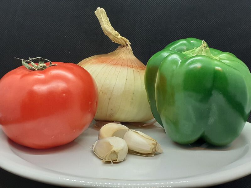 Garlic Onion Pepper Tomato