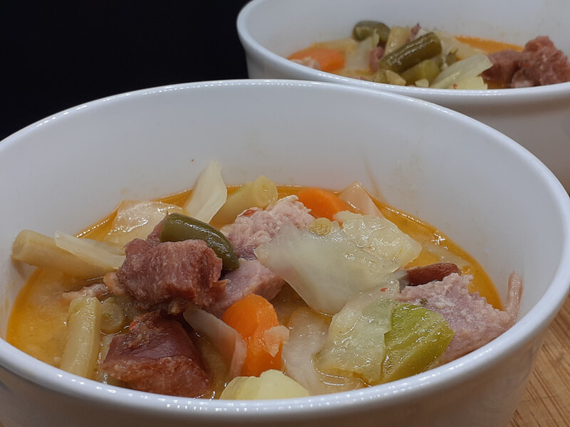 Bowls of Chourico Ham Soup