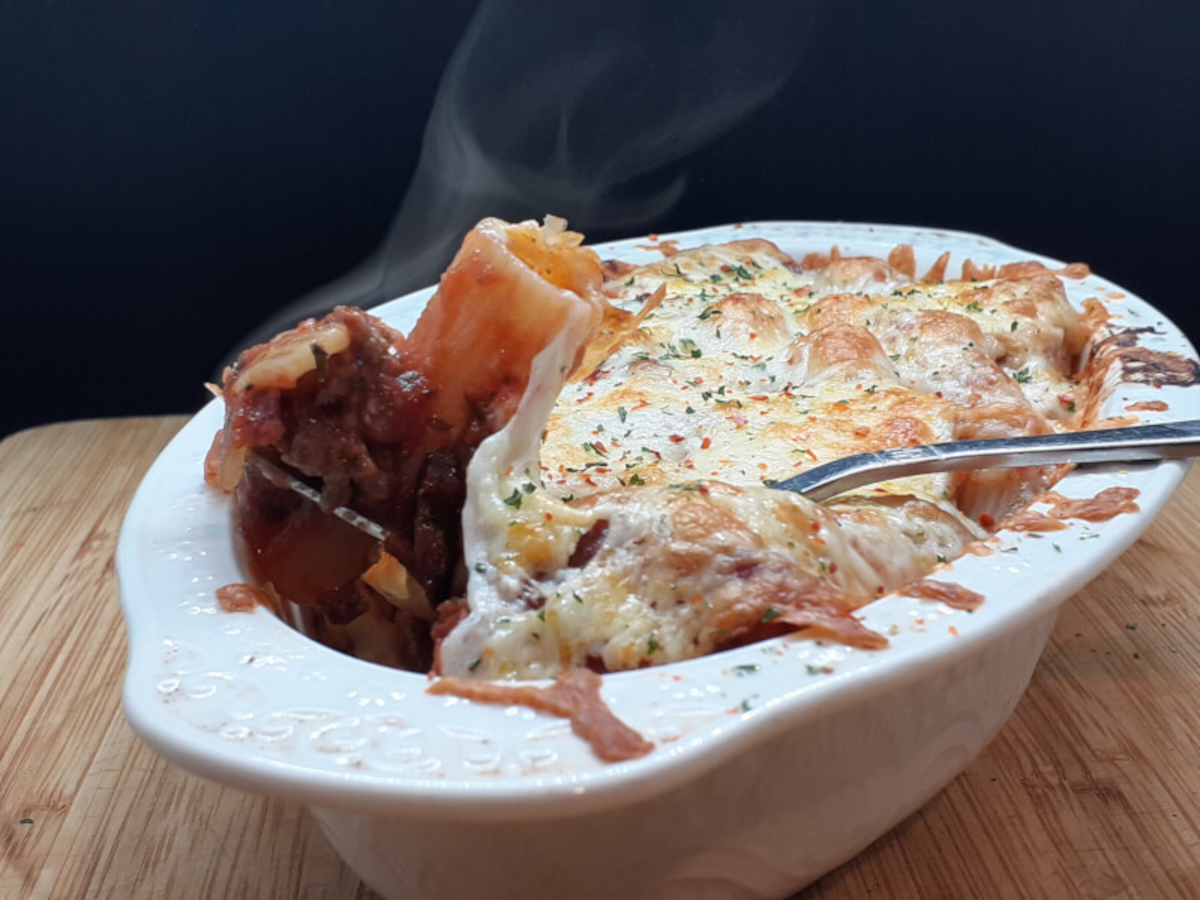 JAHZKITCHEN Pizza Pasta Bake Fork view