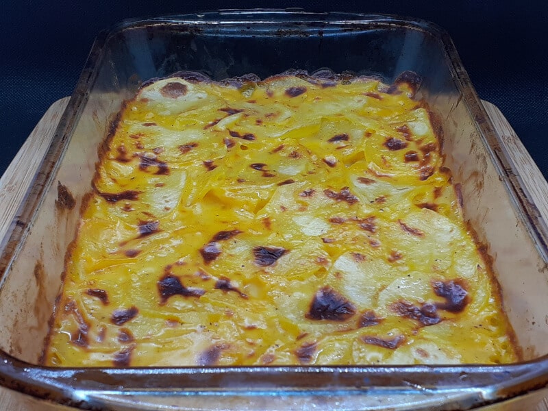 Yellow Scalloped Potatoes after resting