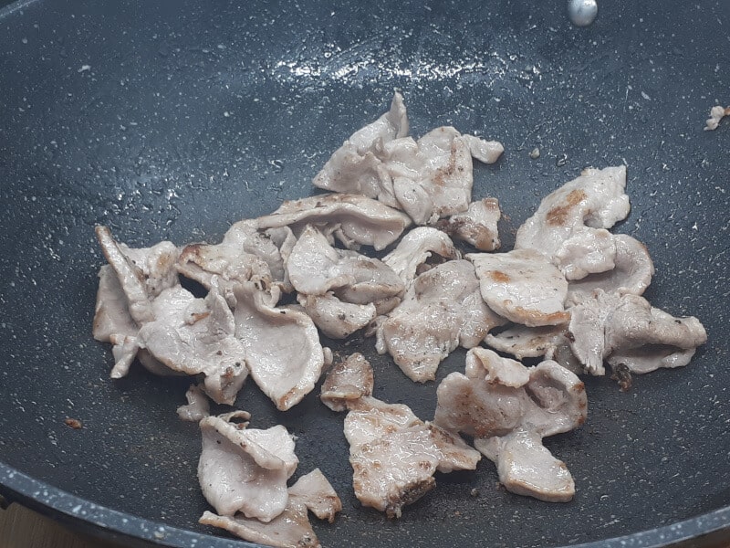 Searing Velveted Pork