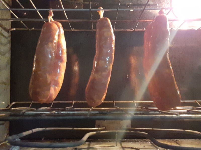 Hang Drying Chourico Sausages
