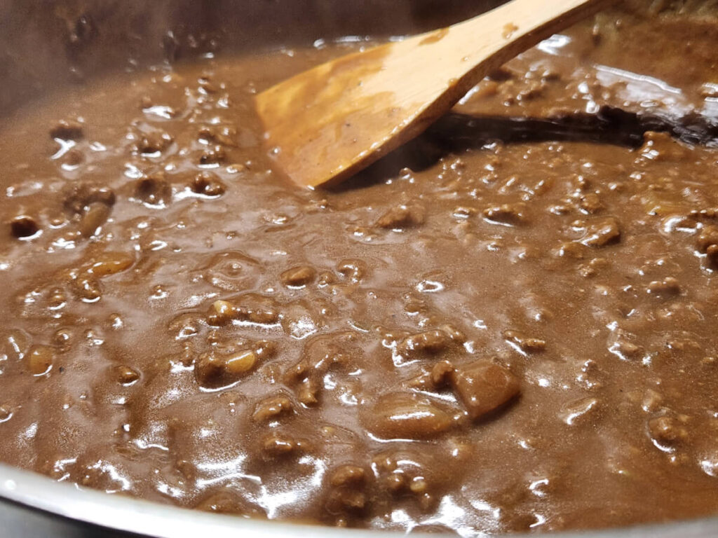 JAHZKITCHEN Thickened Beef Chickpea Gravy with Ground Beef, Onion & Garlic