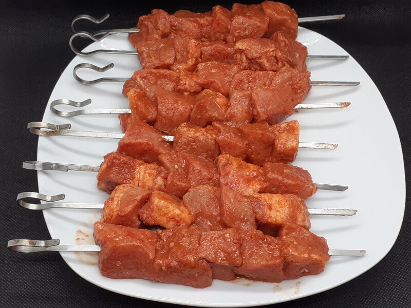 Skewered Chourico Kebabs 1 inch