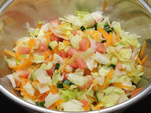 Salad Carrots, Lettuce, Onion, Tomato, Cucumber