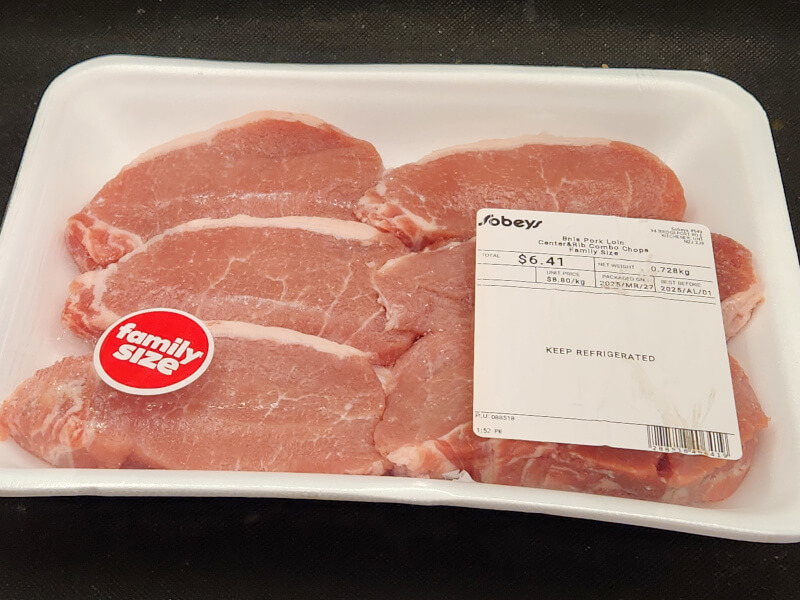 package of half inch Pork Chops