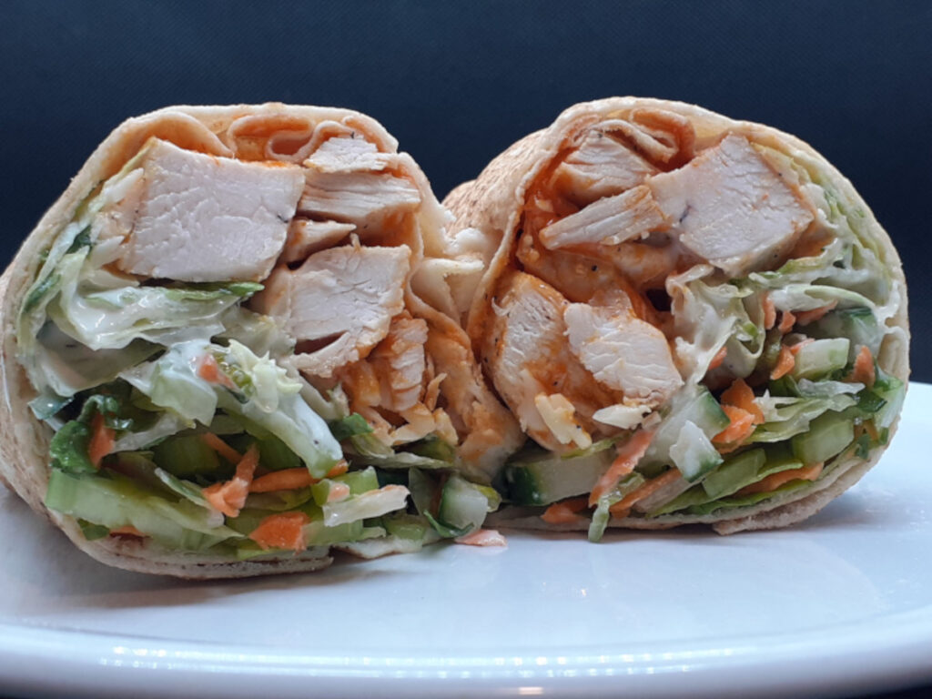JAHZKITCHEN Buffalo Chicken Pita Wrap with Chicken Breast
