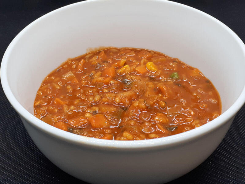 Vegetable Soup with Rice Filler
